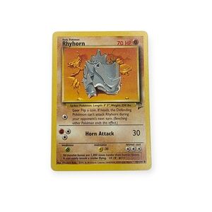 Vintage 90s Base Set 2 Rhyhorn Pokemon Trading Card
